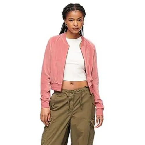 슈퍼드라이 Embroidered Velour 풀지퍼 스웨터 140256858