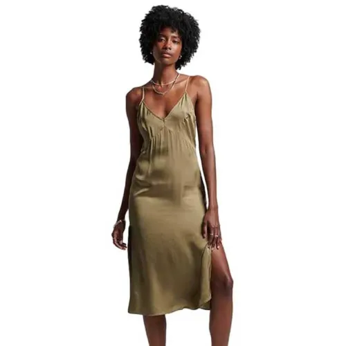 슈퍼드라이 Satin Cami Slip 나시 미디 원피스 140344710