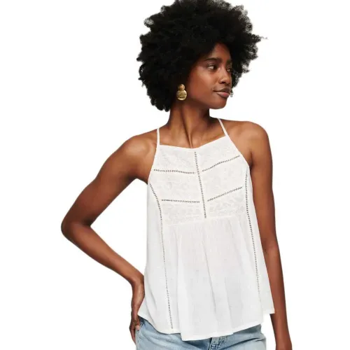 슈퍼드라이 빈티지 Lace Yoke 나시 티셔츠 140370995