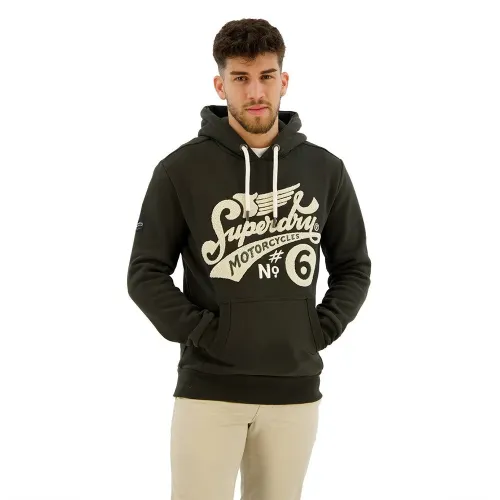 슈퍼드라이 Worker Script Embroidered Graphic 후드티 140473842
