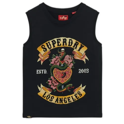 슈퍼드라이 Tattoo Rhinestone Tank 나시 티셔츠 140490820