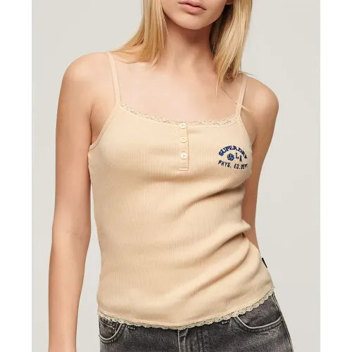 슈퍼드라이 에센셜 Button Down 나시 티셔츠 140588054