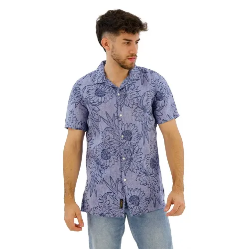 슈퍼드라이 Open Collar Print 반팔 셔츠 140588417