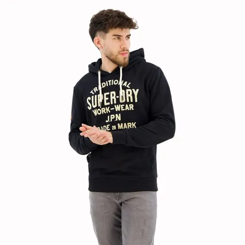 슈퍼드라이 Workwear Flock Graphic 후드티 140589068