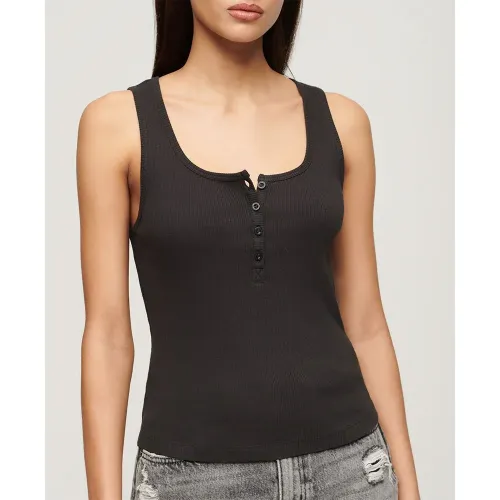 슈퍼드라이 에센셜 Button Down 나시 티셔츠 140775261