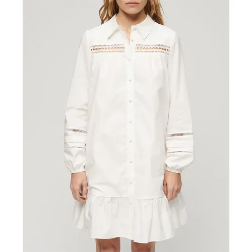 슈퍼드라이 Lace Mix 긴팔 원피스 140775300