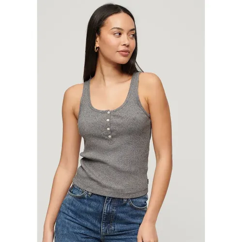 슈퍼드라이 에센셜 Button Down 나시 티셔츠 140900851