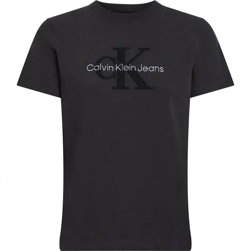 캘빈클라인 Chenille Monologo Regular 반팔 티셔츠 141052085