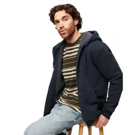 슈퍼드라이 Borg Lined 풀지퍼 스웨터 141110174