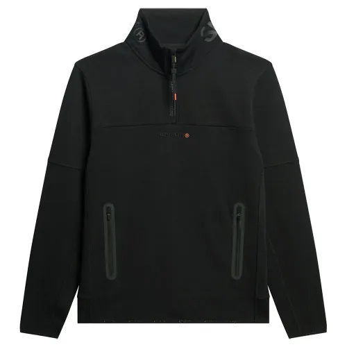 슈퍼드라이 Tech 로고 Loose 하프 지퍼 스웨터 141110947