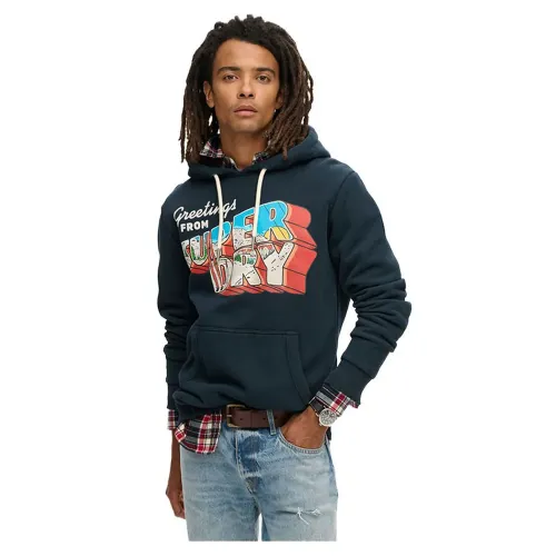 슈퍼드라이 Travel Postcard Graphic 후드티 141110989