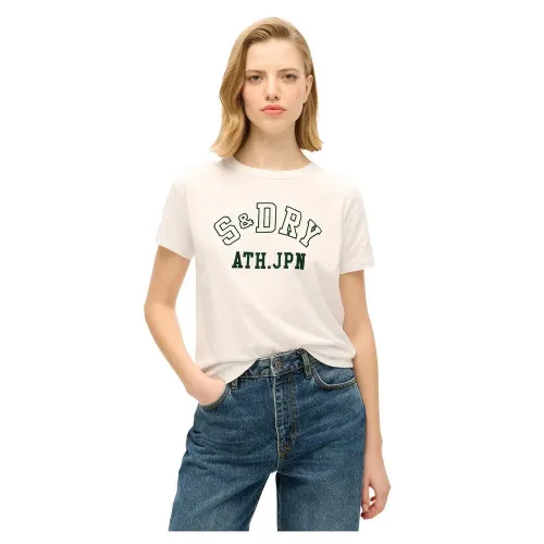 슈퍼드라이 Athletic 그래픽 Fitted 반팔 티셔츠 141112956