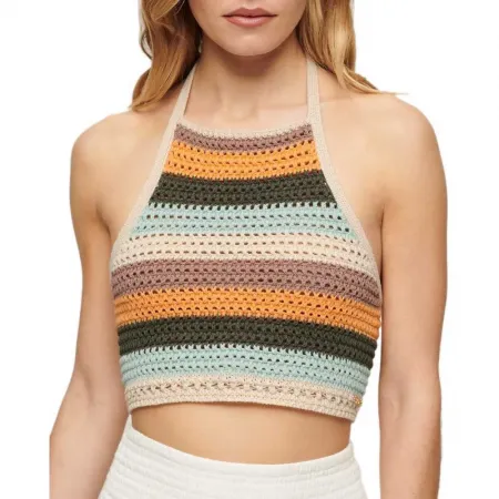 슈퍼드라이 Crop Halter Crochet 나시 상의 141113020