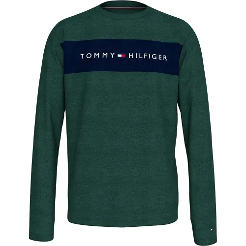 타미힐피거 Block 로고 긴팔 파자마 티셔츠 141118356