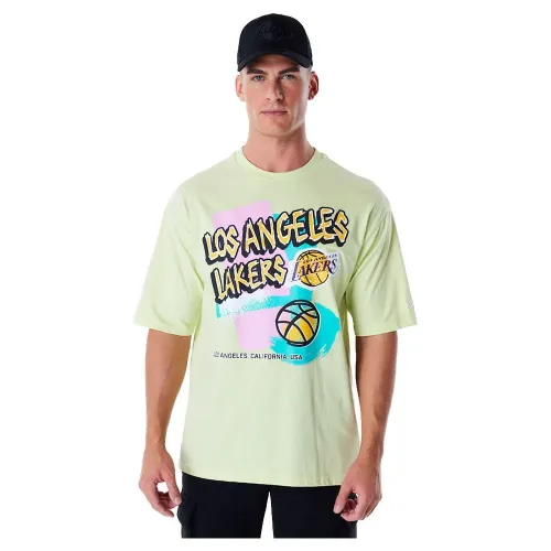 뉴에라 Retro 그래픽 LA 레이커스 반팔 티셔츠 141118897