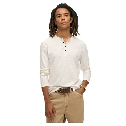 슈퍼드라이 Slub Grandad 긴팔 티셔츠 141198248