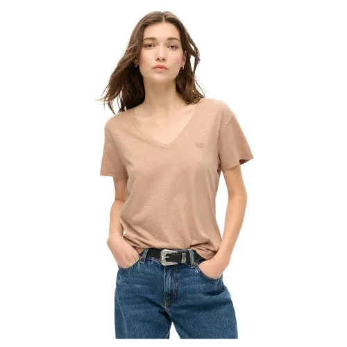 슈퍼드라이 Studios Slub Embroidered 반팔 V넥 티셔츠 141198276