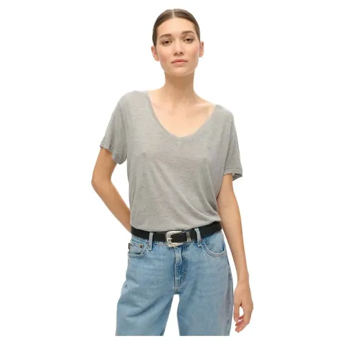 슈퍼드라이 Studios Slub Embroidered Vee 반팔 티셔츠 141198279