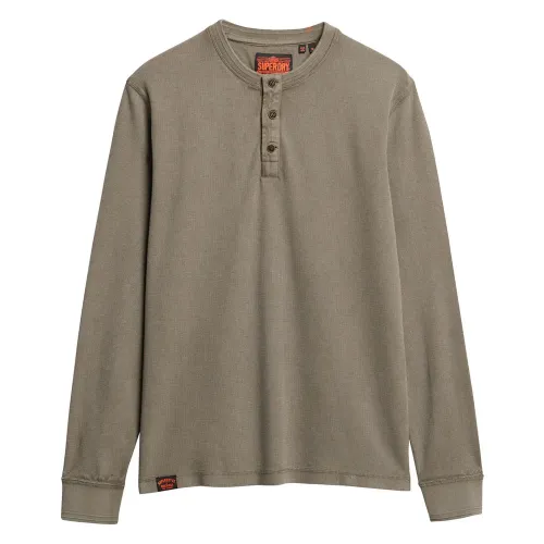 슈퍼드라이 빈티지 Textured Grandad 긴팔 티셔츠 141198376