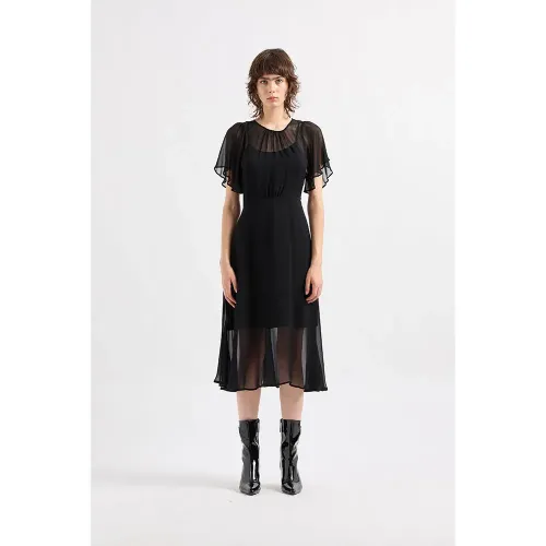 아르마니익스체인지 6DYA08 YN1VZ 반팔 미디 원피스 141350801