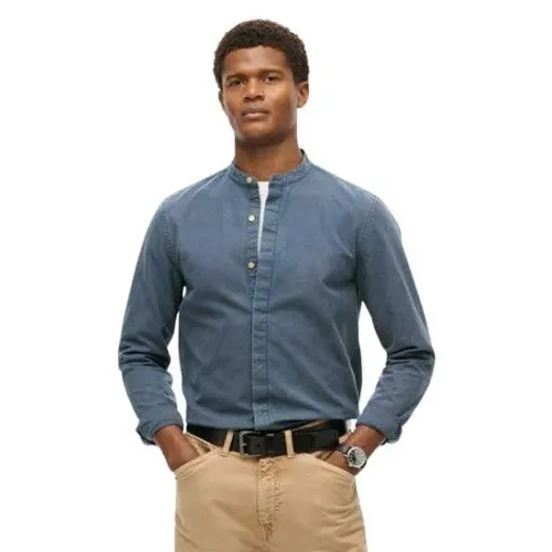 슈퍼드라이 Merchant Indigo Grandad 긴팔 셔츠 141398514