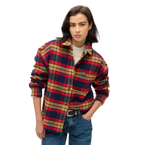 슈퍼드라이 체크 Flannel 오버셔츠 141483615