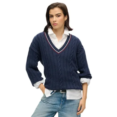 슈퍼드라이 Cricket V넥 스웨터 141483717