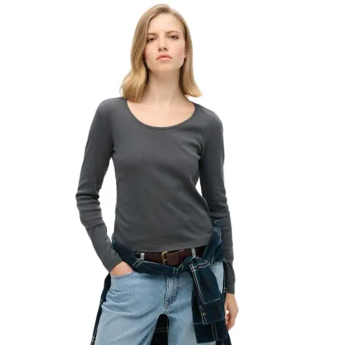 슈퍼드라이 Fine Rib Scoop 긴팔 티셔츠 141483769