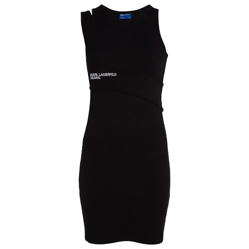 KARL LAGERFELD Ribbed 나시 짧은 원피스 141554512