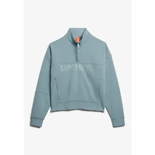 슈퍼드라이 Active Tech Logo Relaxed 하프 지퍼 스웨터 141662899