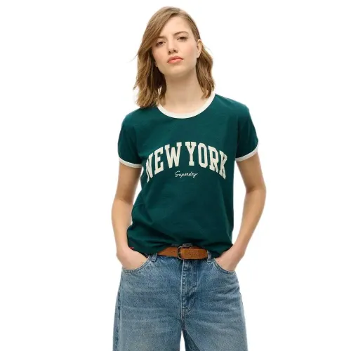 슈퍼드라이 Ath Ess Ringer Fitted 반팔 티셔츠 141662924