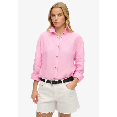 슈퍼드라이 Casual Linen Boyfriend 긴팔 셔츠 141662983