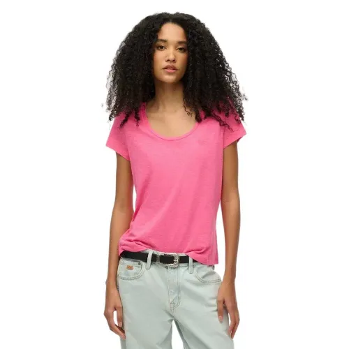 슈퍼드라이 Scoop Neck 반팔 티셔츠 141663537