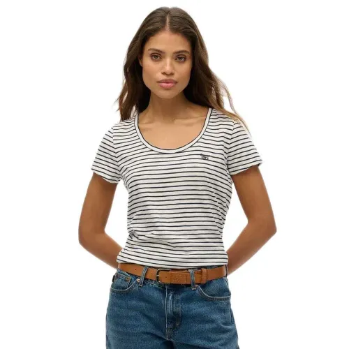 슈퍼드라이 Scoop Neck 반팔 티셔츠 141663543