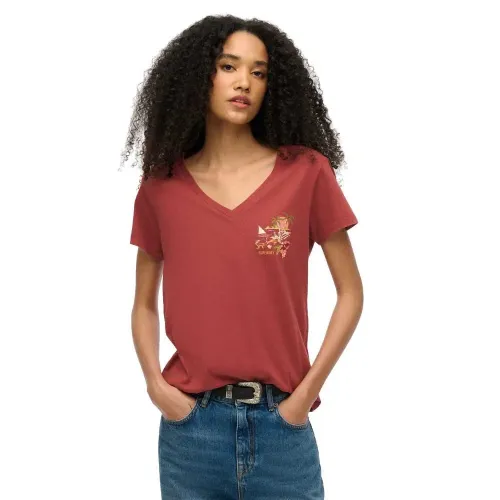 슈퍼드라이 Suika Metallic Relaxed Vee 반팔 티셔츠 141663615