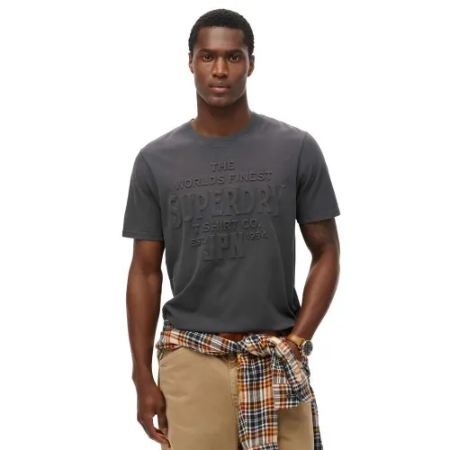 슈퍼드라이 Workwear Em보스ed Relaxed 반팔 티셔츠 141663852