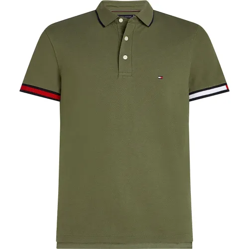 타미힐피거 Flag Cuff Slim Fit 반팔 폴로 셔츠 141678958