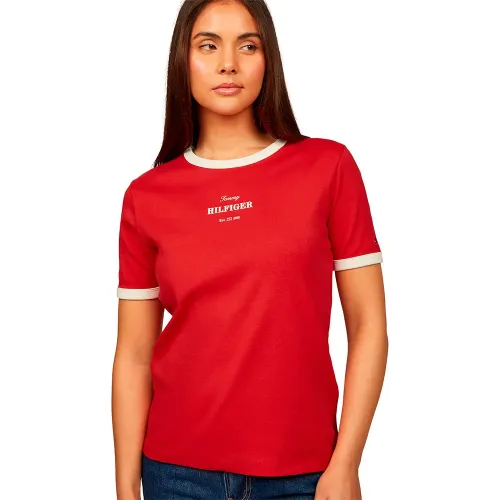 타미힐피거 Monotype Stripe Regular Fit 반팔 티셔츠 141679069