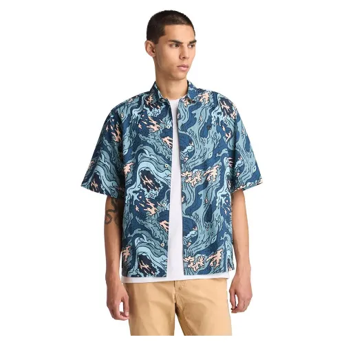 팀버랜드 Seersucker Graphic Resort 반팔 셔츠 141689169