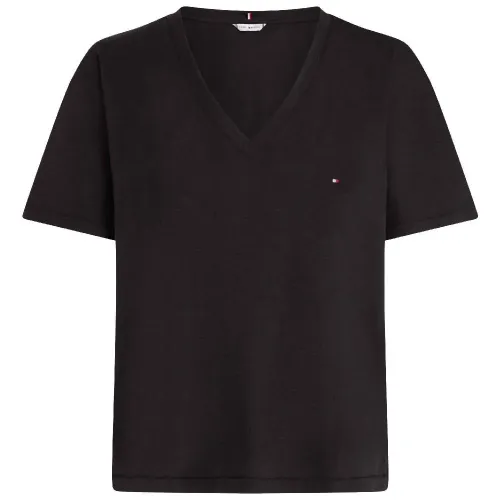 타미힐피거 Slub Cropped 반팔 V넥 티셔츠 141786957