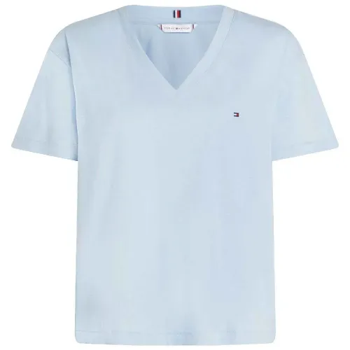 타미힐피거 Slub Cropped 반팔 V넥 티셔츠 141786958