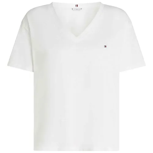 타미힐피거 Slub Cropped 반팔 V넥 티셔츠 141786960