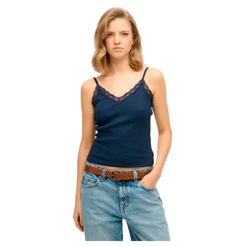 슈퍼드라이 에센셜 Lace Trim 나시 티셔츠 141845000