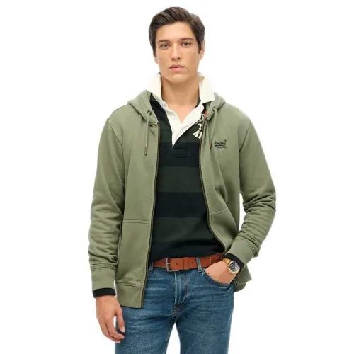 슈퍼드라이 Essential 로고 Washed 풀지퍼 스웨터 141845019