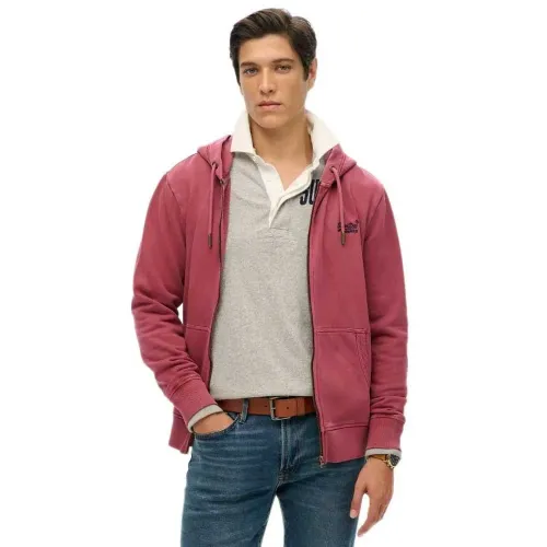 슈퍼드라이 Essential 로고 Washed 풀지퍼 스웨터 141845022