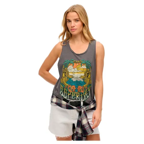 슈퍼드라이 Psych Surf 그래픽 Racer 나시 티셔츠 141845139