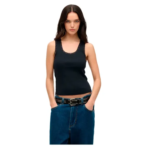 슈퍼드라이 빈티지 Lace Trim 나시 티셔츠 141845161