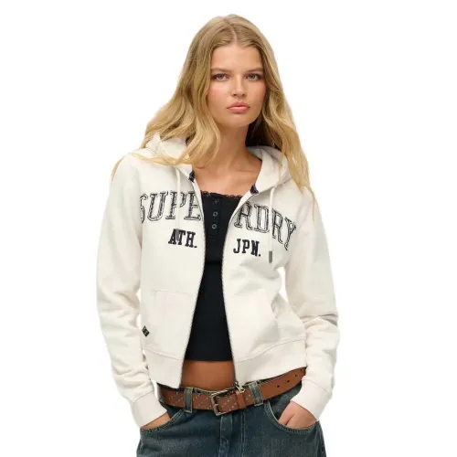 슈퍼드라이 Atheltic 에센셜 Relaxed Fit Cropped 풀지퍼 스웨터 141962111