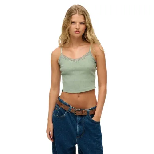 슈퍼드라이 에센셜 Lace Trim 나시 상의 141962229