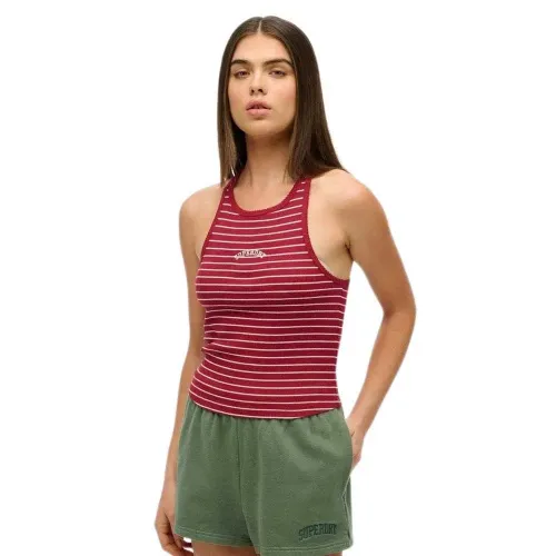 슈퍼드라이 에센셜 Logo Stripe Racer 나시 상의 141962251